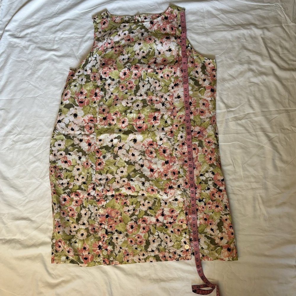 J. Jill Floral Sleeveless Shift Dress in Pink and Green